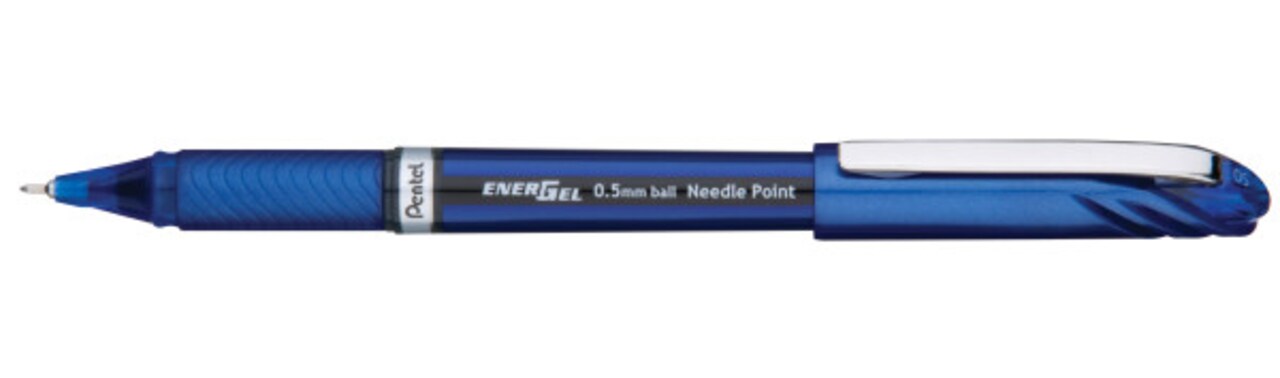 EnerGel NV Liquid Gel Pen, (0.5mm) Needle Tip, Fine Line Capped, Blue Ink